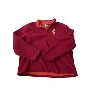 VTG XL Disney Store Winnie the Pooh Fleece Fushia Pullover Quarter Zip Neck